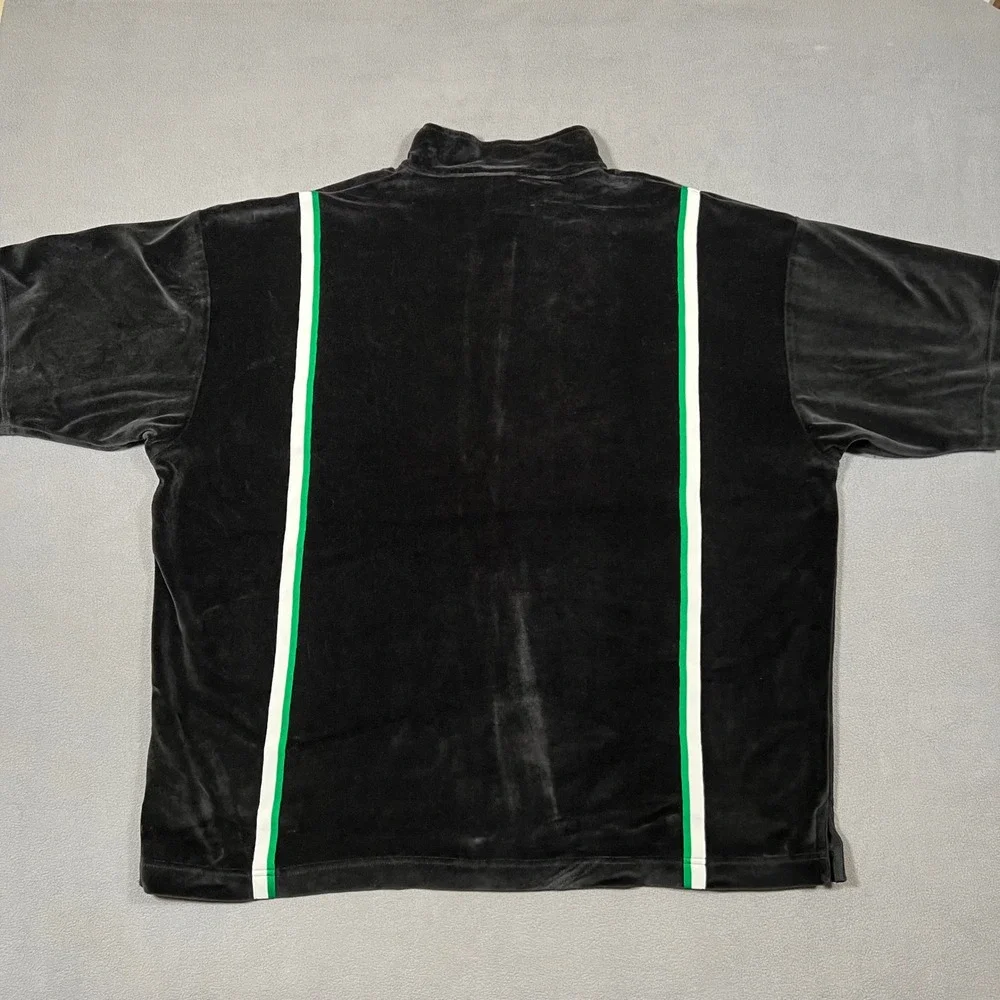 Nike Velour Track Shirt Jacket Mens 2XL Black Green‎ Basketball Velvet Warm Up